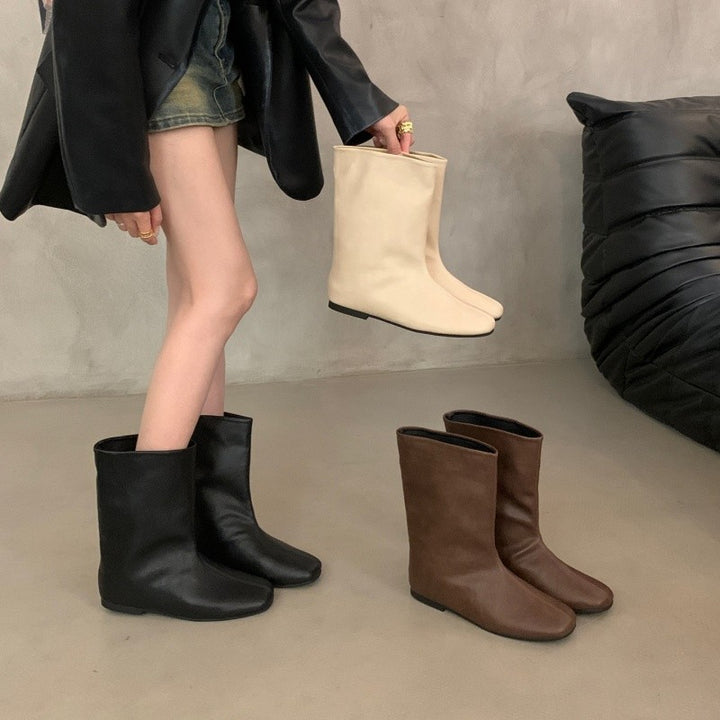 Damen Modische Stiefel ohne Schnürung Echo Archiv