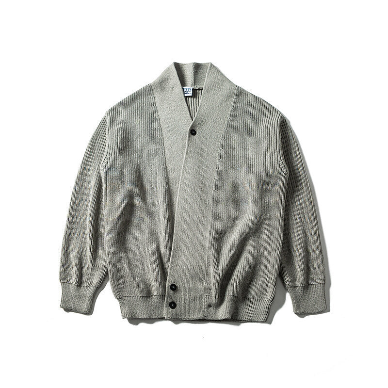 Unisex Oversize‑Strickcardigan mit Schalkragen, Strukturmix und Knopfleiste Echo Archiv