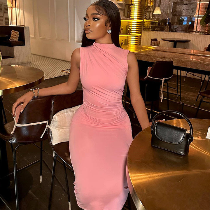 Damen Elegantes figurbetontes Midi-Kleid mit asymmetrischem Saum Echo Archiv