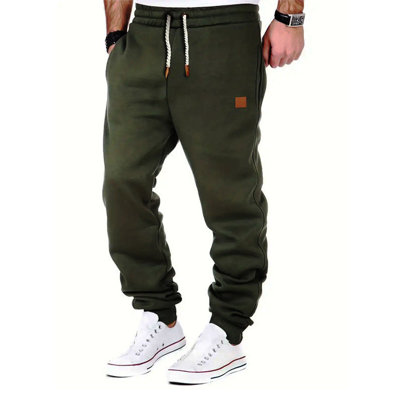 Herren melierter Relax-Jogger mit breitem Komfortbund, gedrehtem Kordelzug und gerippten Knöchelabschlüssen – Sorevano