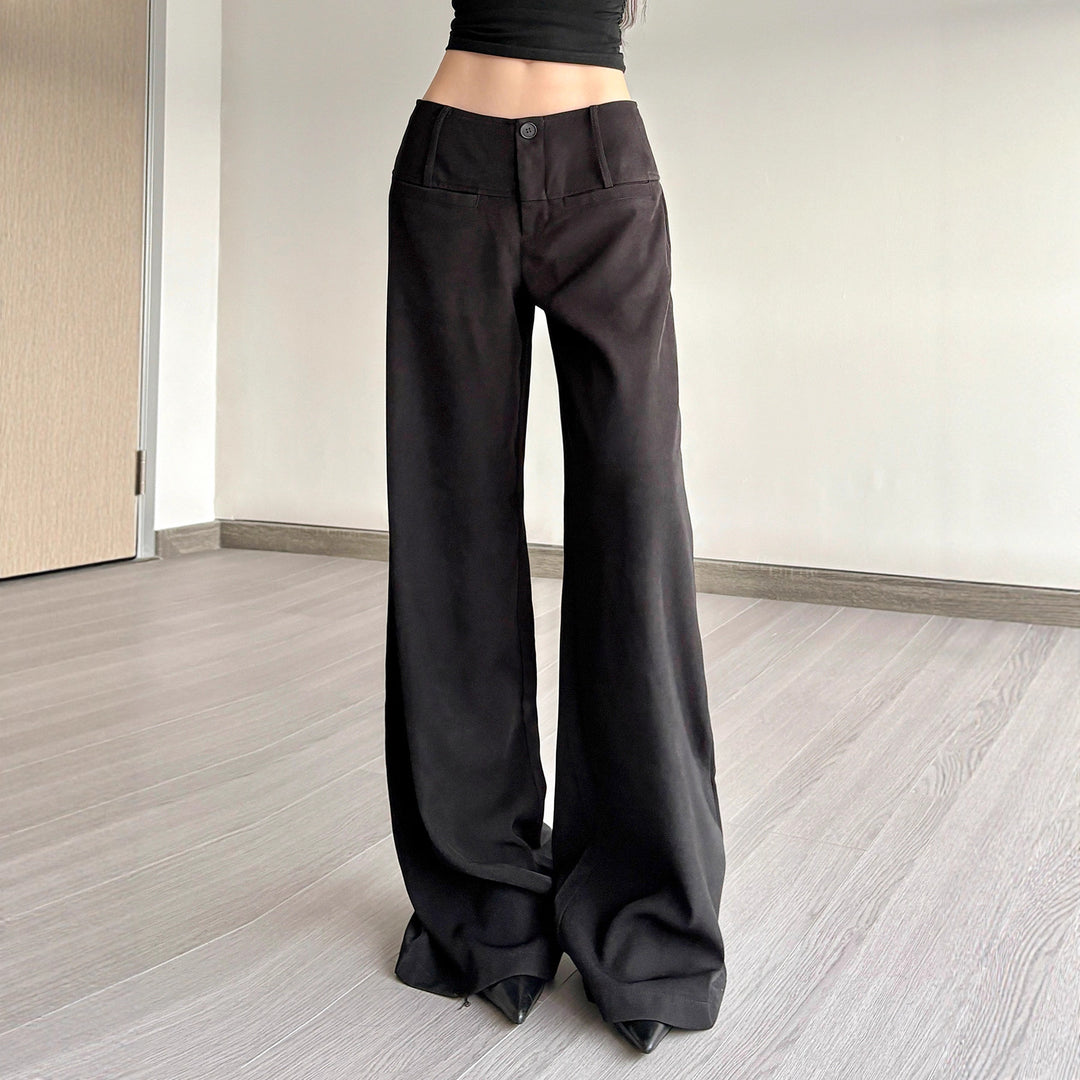 Damen Weite Flared-Hose mit hohem Bund und seitlichen Taschen Echo Archiv
