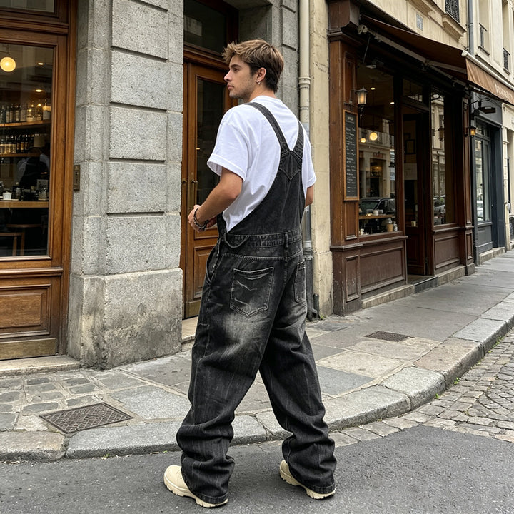 Herren Lässige Denim-Latzhose Echoarchiv