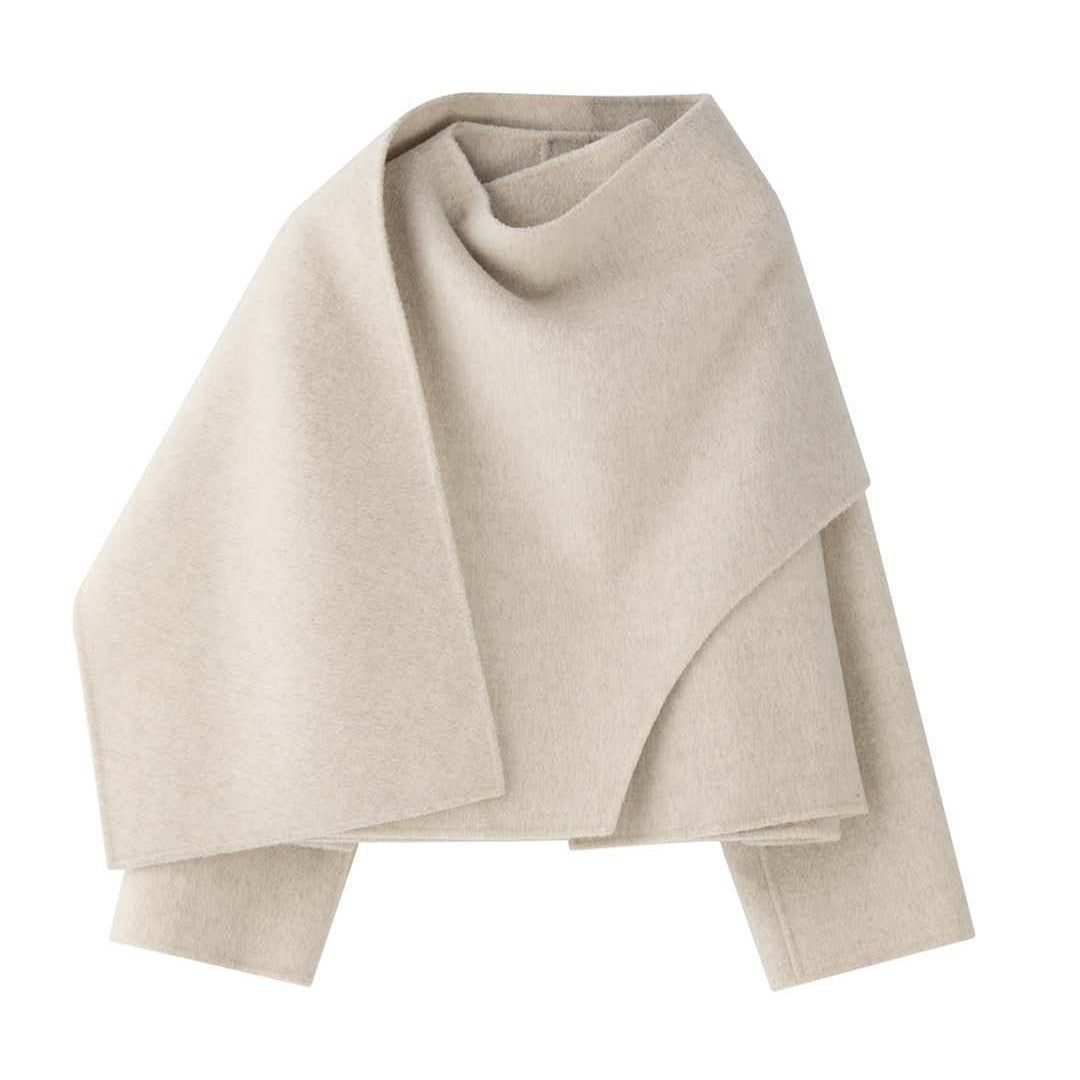 Damen Cape Mantel mit asymmetrischem Überwurf und Wollmix Echoarchiv