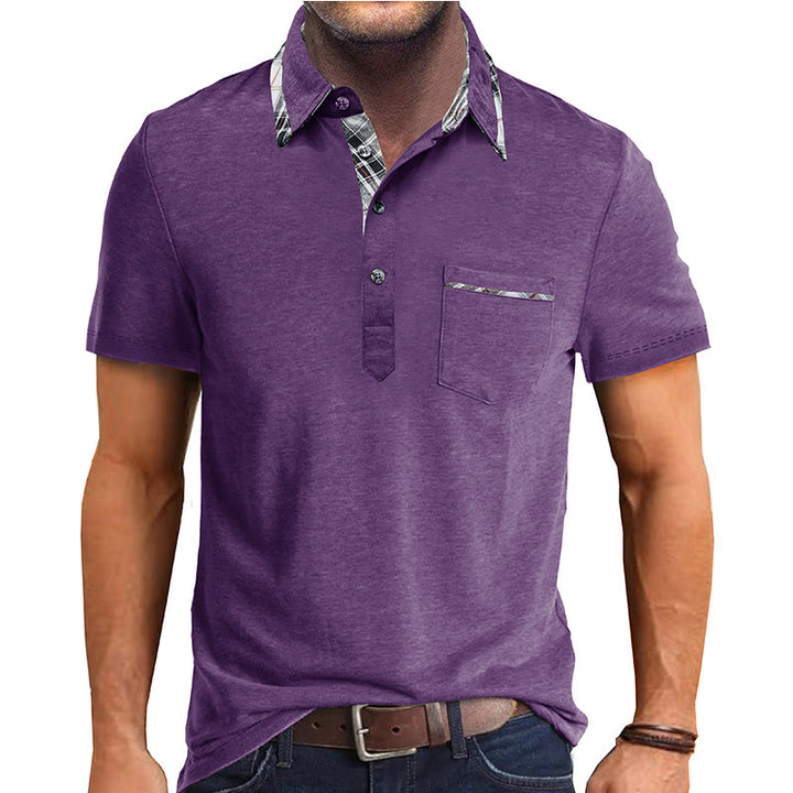 Herren Polo-Shirt mit stilvollem Karodetail und Brusttasche Echoarchiv