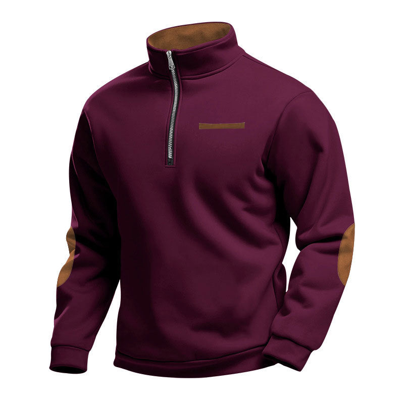 Herren Hochwertiges Sweatshirt mit Stehkragen und Reißverschluss Echoarchiv