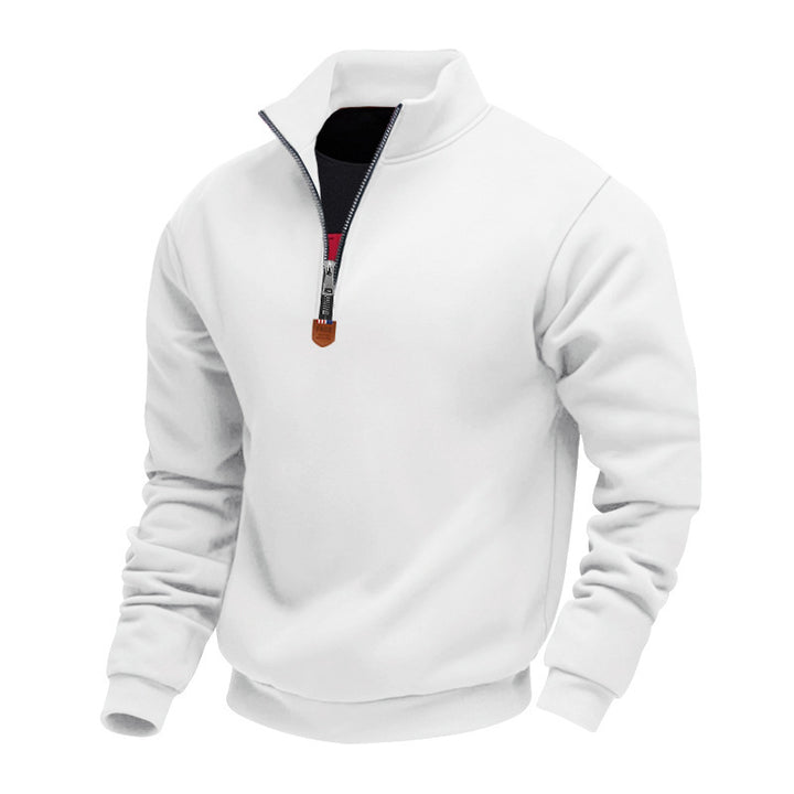 Herren nan Premium-Halbzip-Sweatshirt mit hohem Stehkragen, robustem Reißverschluss und geripptem Saum Echo Archiv