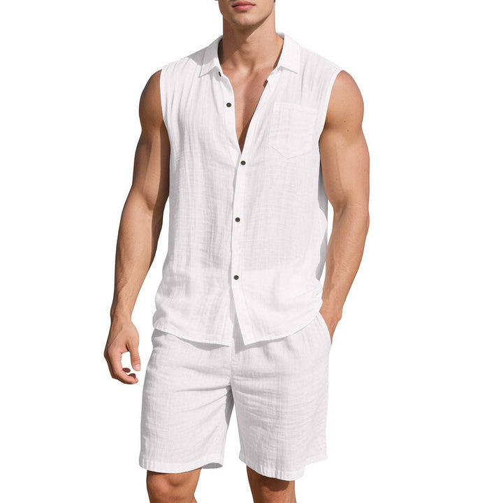 Herren ärmelloses Oberteil mit elastischen Shorts Echoarchiv