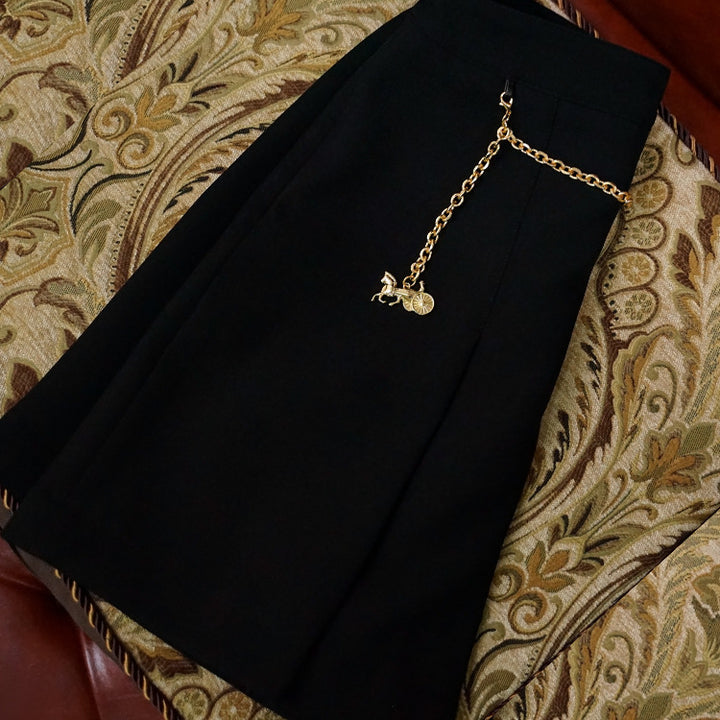 Damen Eleganter Midirock mit einzigartigem Kettendetail Echoarchiv
