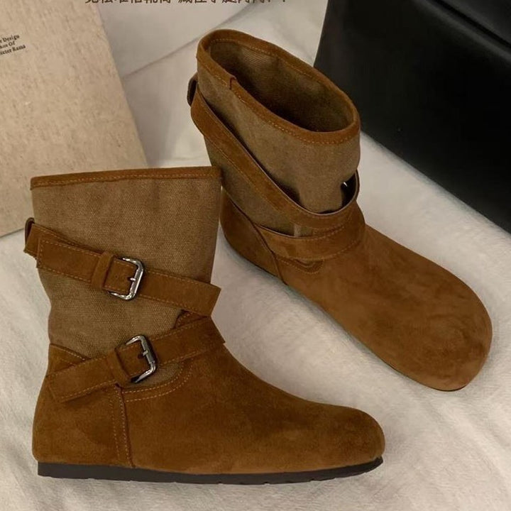 Damen Komfortable Stiefeletten mit dekorativen Riemen Echo Archiv