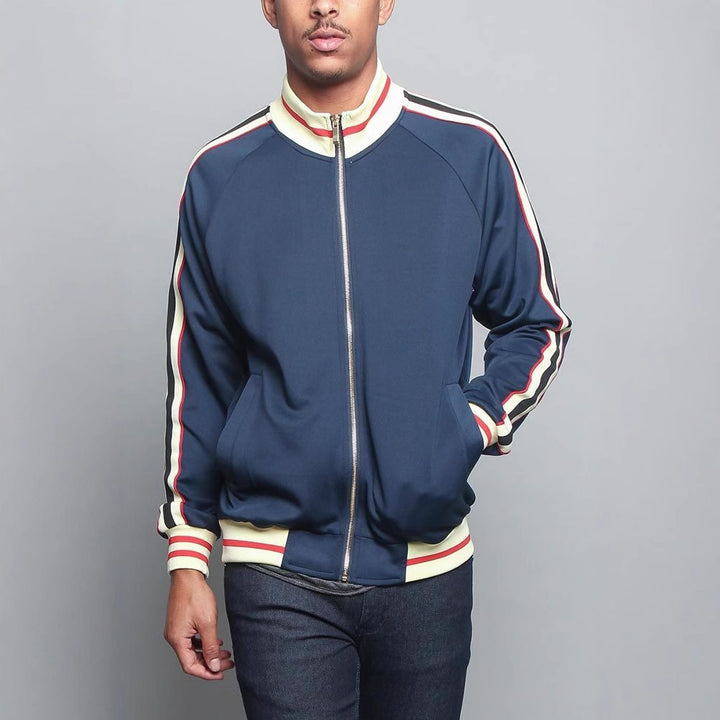 Herren Sportliche Sweatjacke mit kontrastierenden Farbakzenten und hochwertigem Reißverschluss Echoarchiv