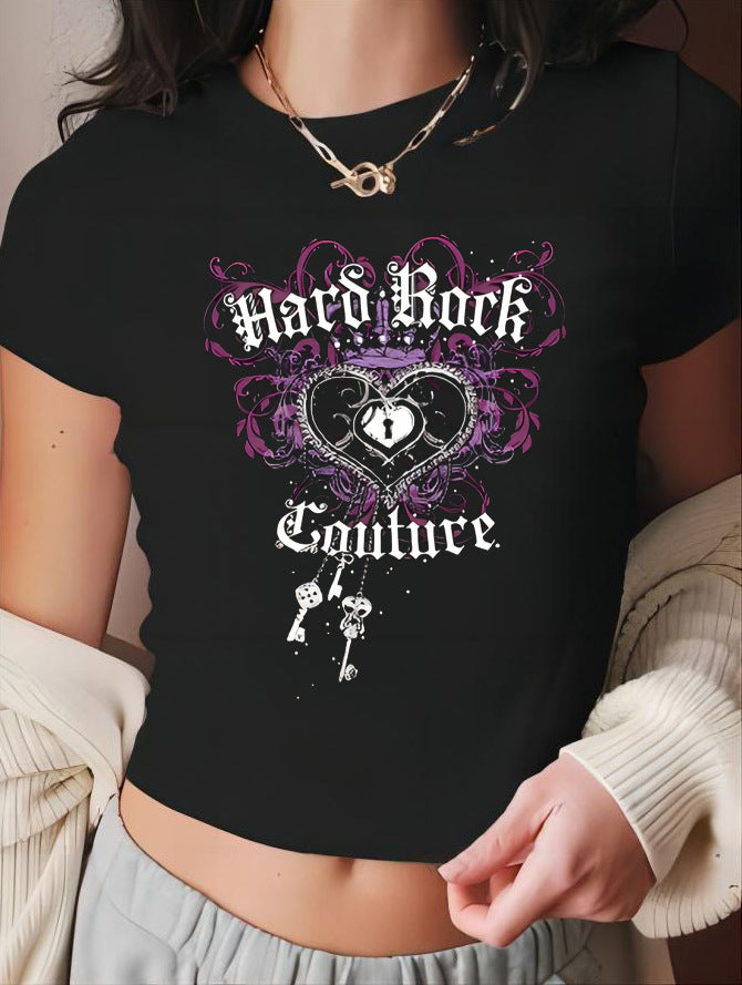 Damen Crop-T-Shirt mit künstlerischem Blutdruck-Design Echo Archiv