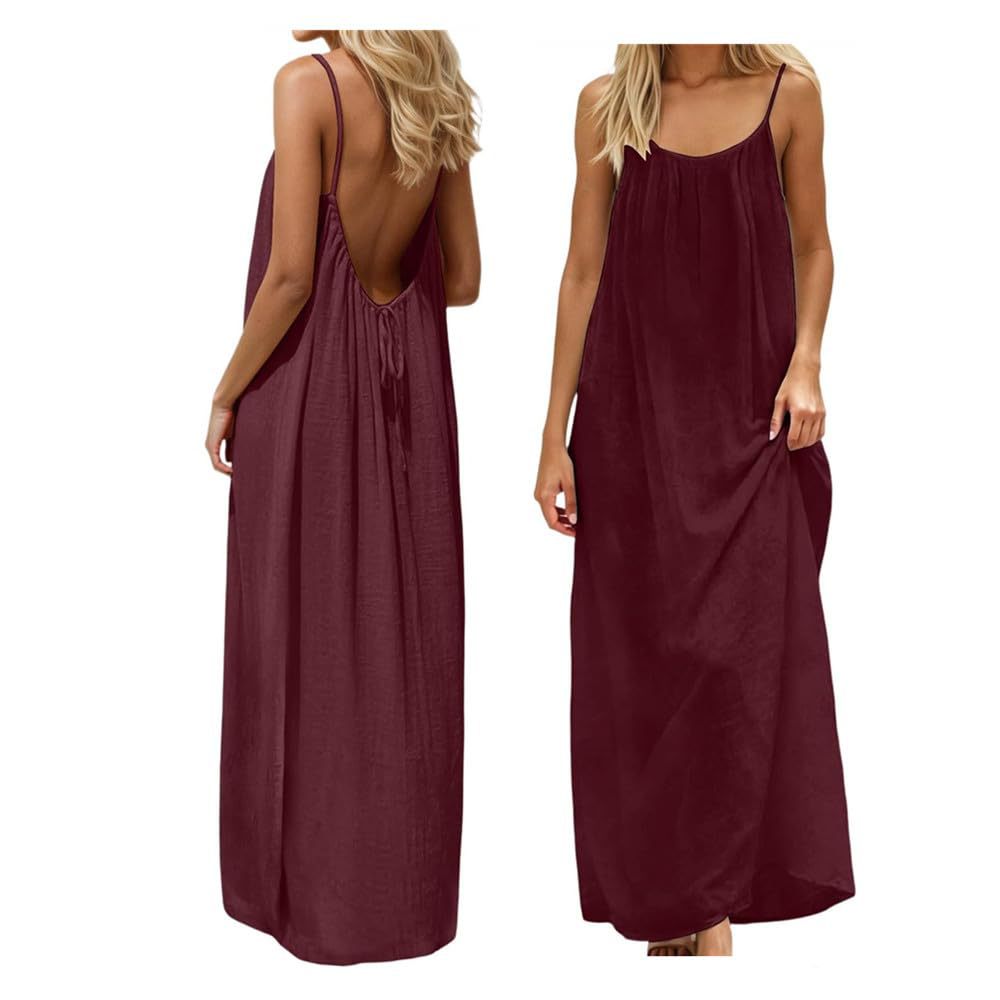 Damen Maxikleid mit tiefem Rücken Echoarchiv