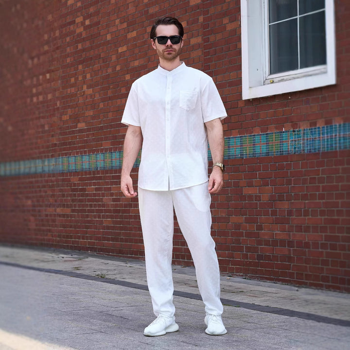 Herren lässiges Kurzarm-Hemd und Hose Set Echoarchiv