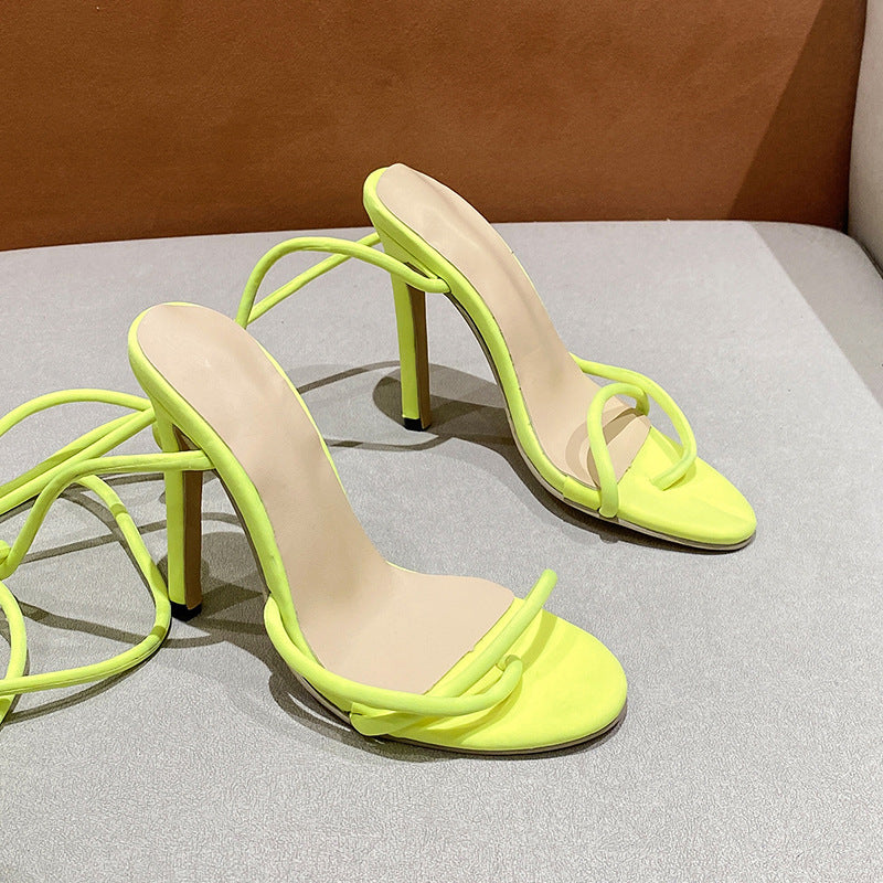 Damen nan Riemchen-Sandalette mit gewundenen Schnürriemen, schlankem Stilettoabsatz und gepolstertem Komfortfußbett Echo Archiv