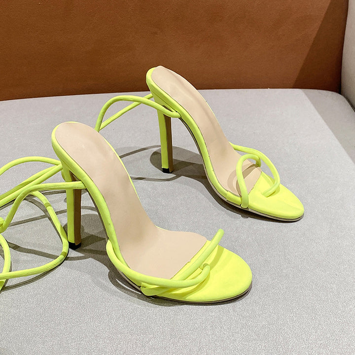 Damen nan Riemchen-Sandalette mit gewundenen Schnürriemen, schlankem Stilettoabsatz und gepolstertem Komfortfußbett Echo Archiv