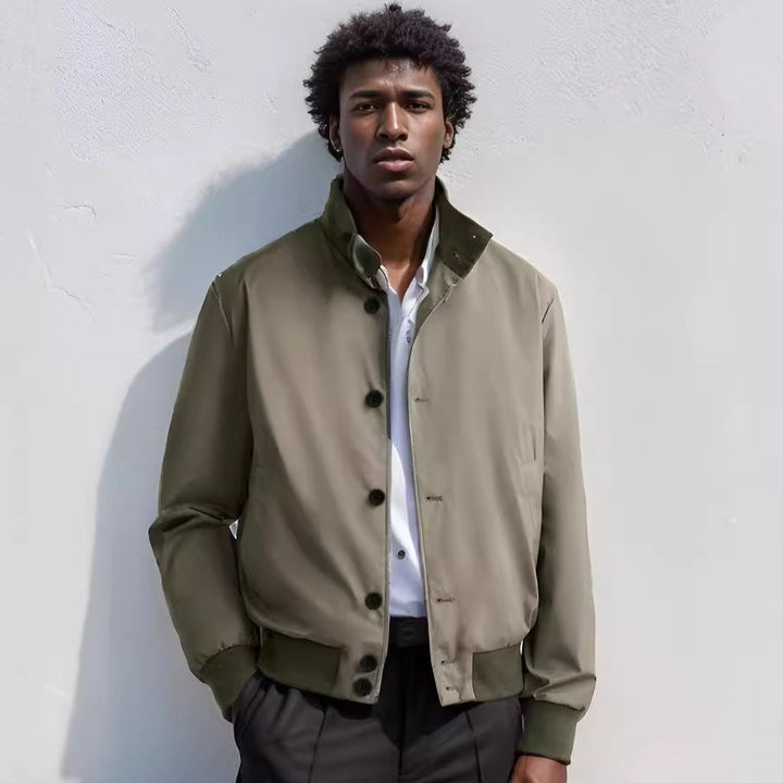 Herren modische Übergangsjacke mit multifunktionalen Taschen und hohem Stehkragen Echoarchiv