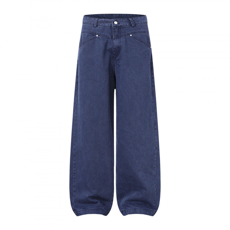 Damen Weite Highwaist Balloon-Jeanshose aus robustem Denim mit elastischem Knöchelsaum Echo Archiv