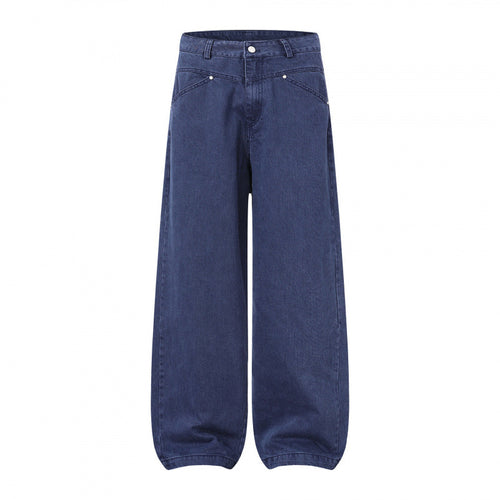 Damen Weite Highwaist Balloon-Jeanshose aus robustem Denim mit elastischem Knöchelsaum Echo Archiv