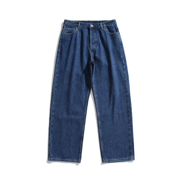 Damen Hochtaillierte gerade geschnittene Denim-Jeans mit weitem Bein Echoarchiv