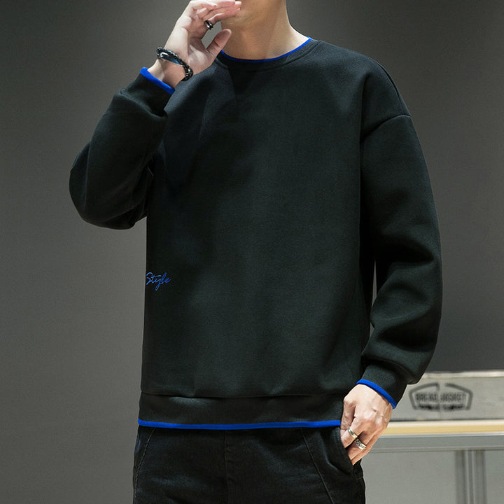 Herren Relaxed-Sweatshirt mit kontrastpaspelierten Bündchen und Clean-Rundhals Echo Archiv