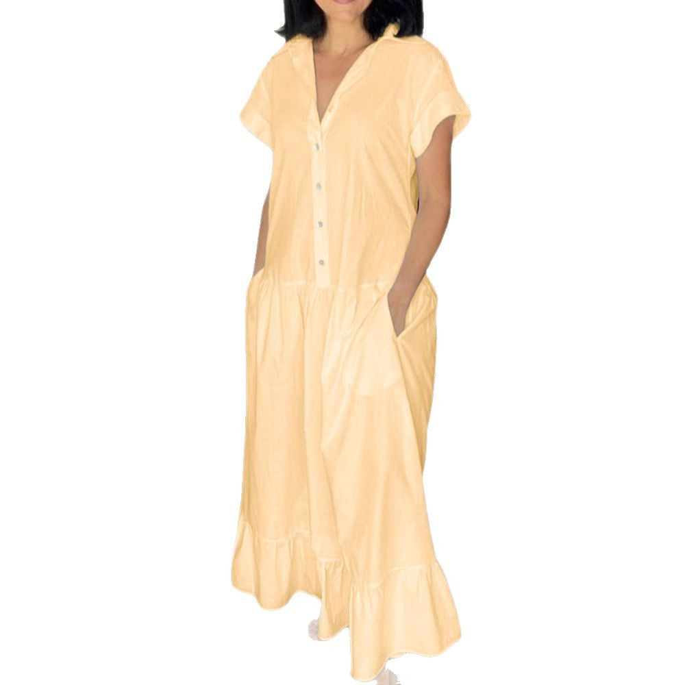 Damen Maxikleid mit Knopfleiste und praktischen Taschen Echo Archiv