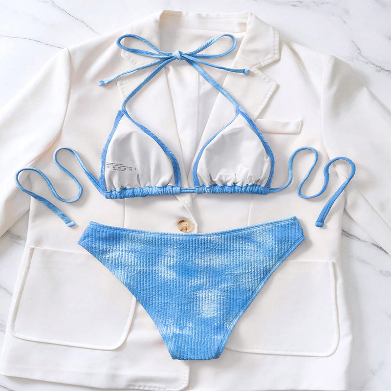 Damen Triangel-Bikini-Set mit hohem Beinausschnitt und verstellbaren Trägern Echo Archiv
