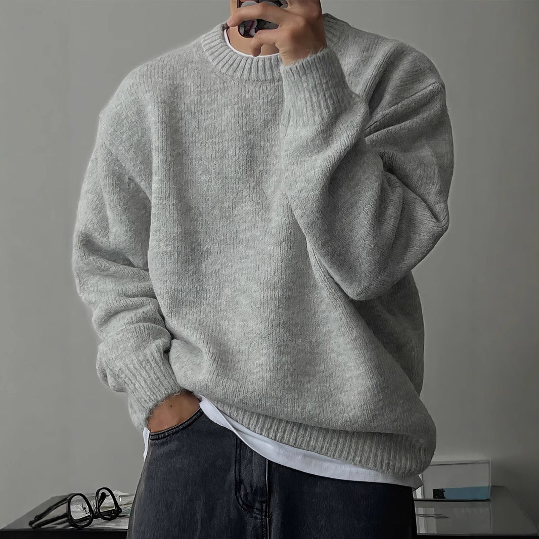 Herren lässiger Strickpullover mit modernem Strukturdesign Echoarchiv