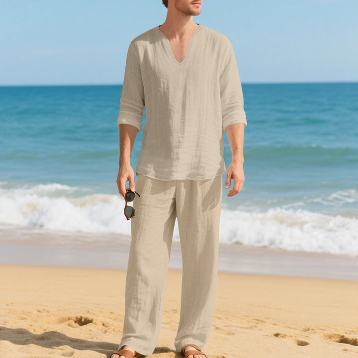 Herren lässiges Strand-Outfit aus atmungsaktiver Baumwolle Echoarchiv