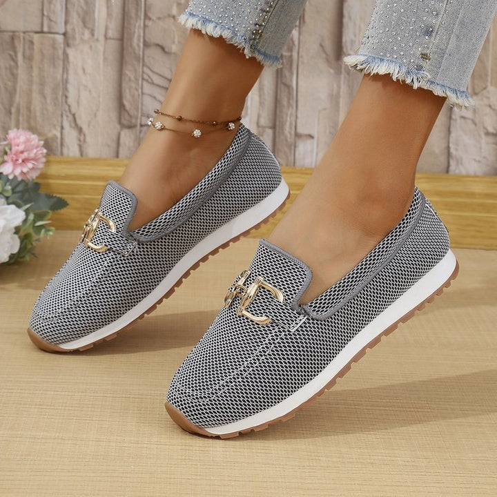 Damen Atmungsaktive Mesh-Slipper mit dekorativer Metallschließe Echoarchiv