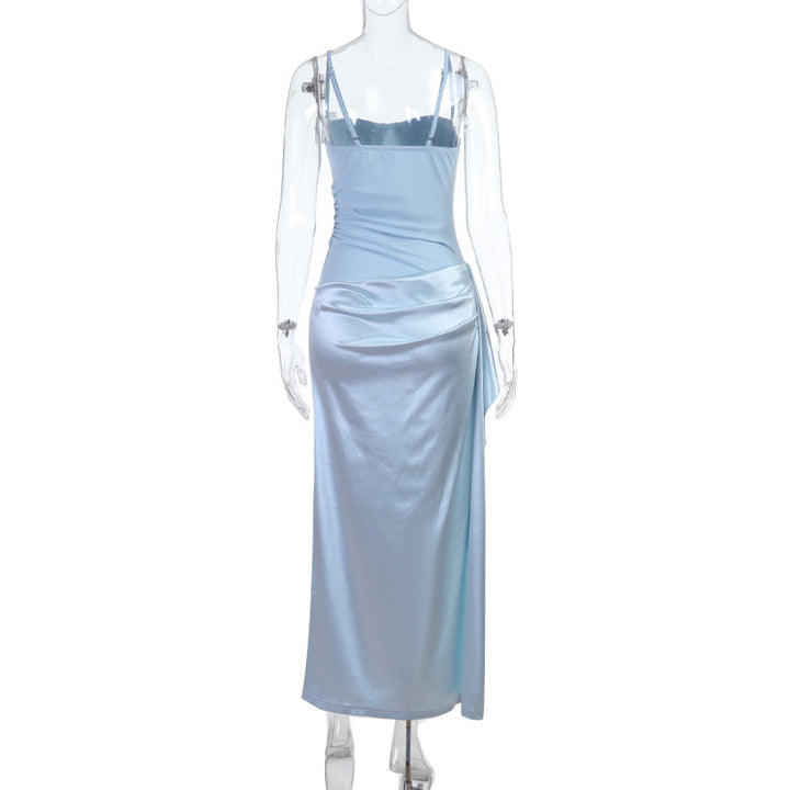Damen Elegantes Satin-Maxikleid mit seitlichem Schlitz Echo Archiv