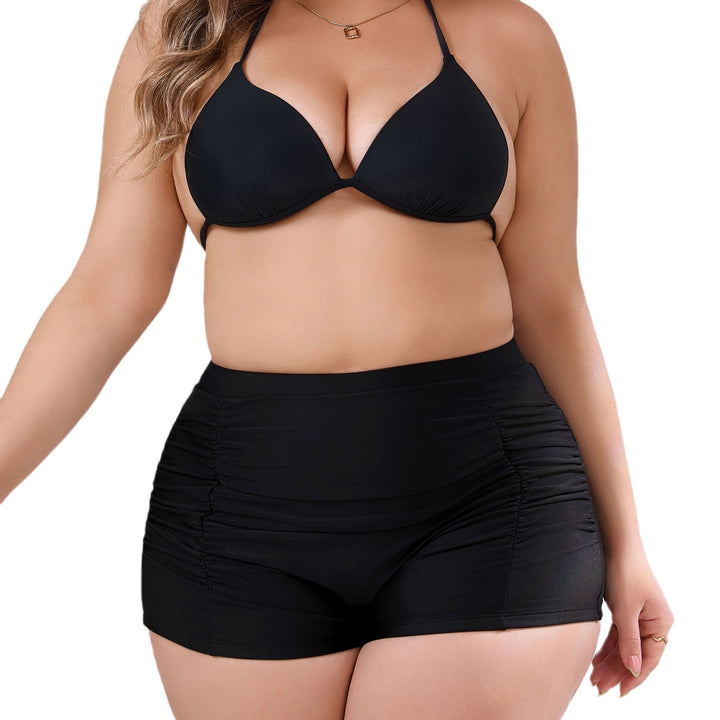 Damen Hochtaillierte Badeshorts mit dezenten Rüschendetails Echo Archiv