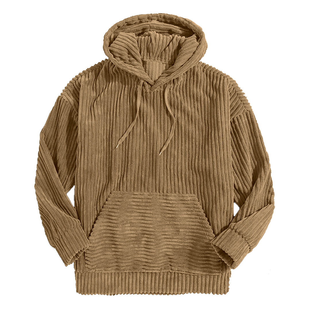 Unisex nan gerippter Samt-Hoodie mit Kapuze und Kängurutasche Echo Archiv