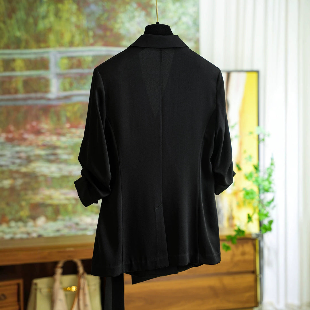 Damen Modische Wickelblazer-Jacke Echoarchiv