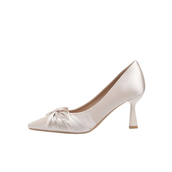 Damen Elegante flache Ballerinas mit quadratischer Zehenpartie und dekorativer Schleife – Lioré