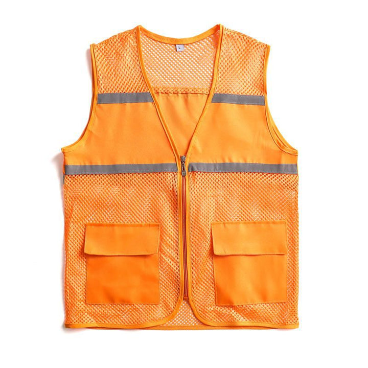 Unisex Sichtbare Utility-Weste mit atmungsaktivem Mesh, Reflektorbändern und großzügigen Fronttaschen Echoarchiv