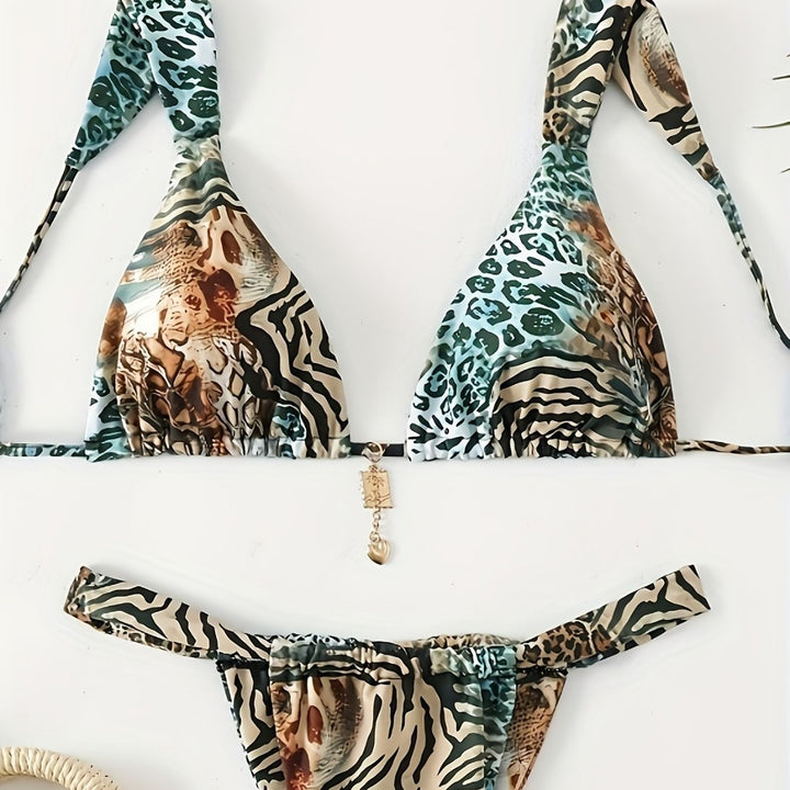 Damen Halter-Bikini mit Animal-Print Echo Archiv
