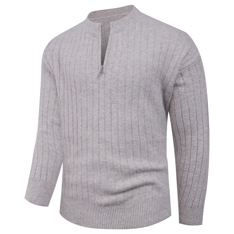 Herren Strickpullover mit hohem Kragen und modernem Reißverschluss Echoarchiv
