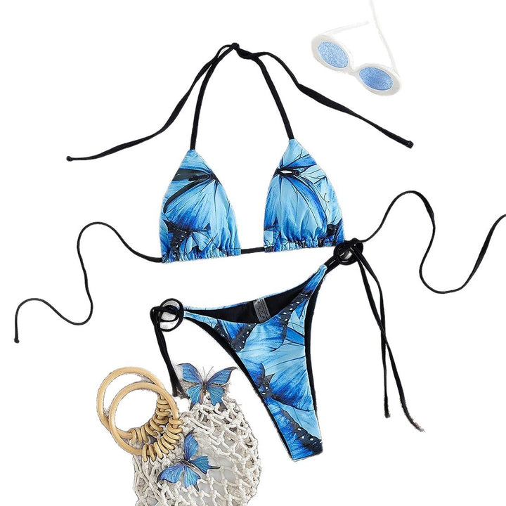 Damen Triangel-Bikini-Set mit floralem Schmetterlingsdesign Echo Archiv