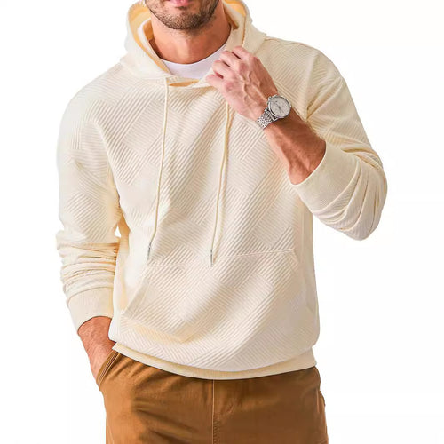 Herren Kapuzenpullover mit strukturiertem Design und praktischer Kängurutasche Echoarchiv