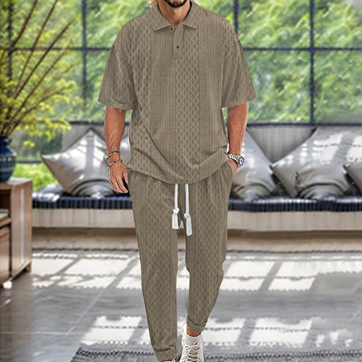 Herren Relaxed-Fit Freizeitanzug mit kontrastierenden Details und elastischem Bund Echoarchiv