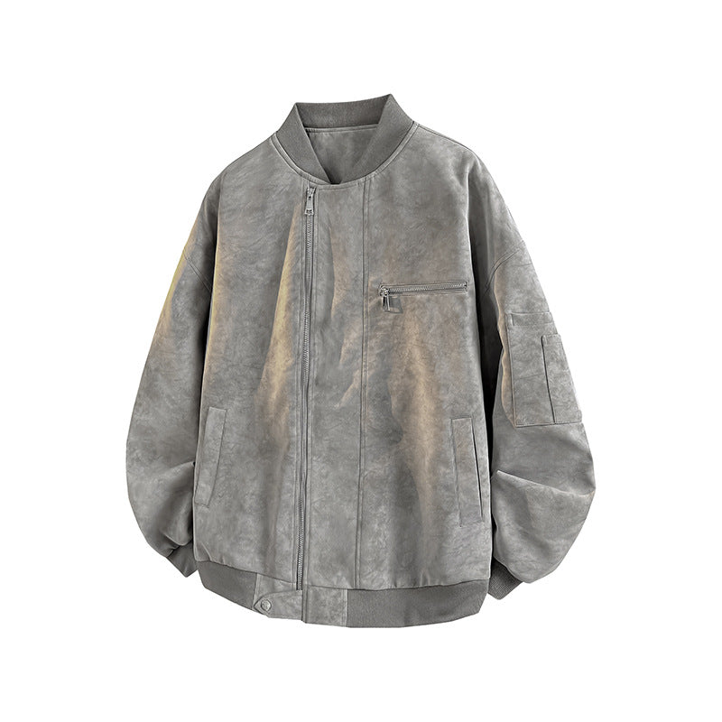 Herren lässige Oversized-Bomberjacke aus strapazierfähigem Material mit praktischen Taschen Echoarchiv
