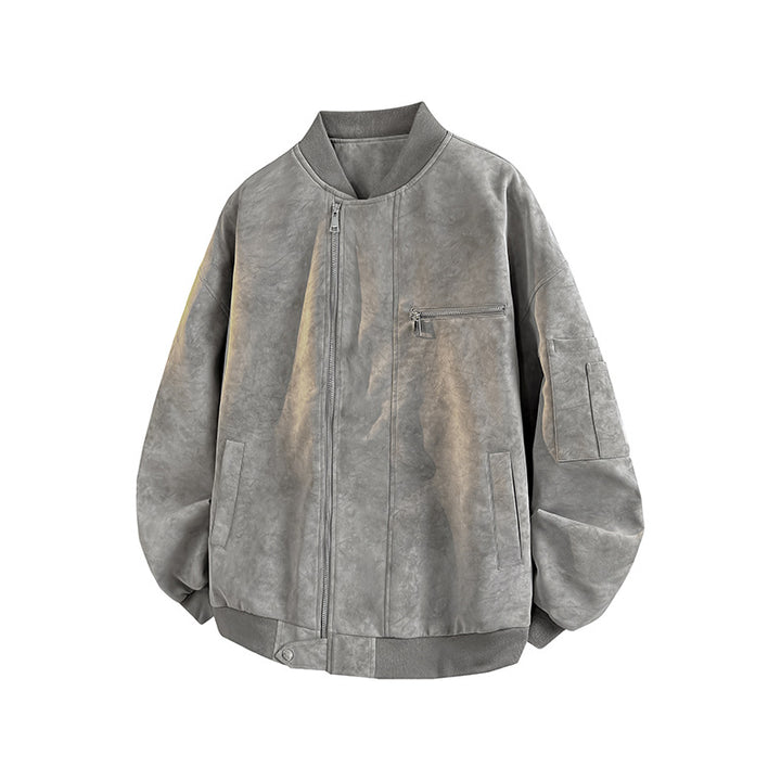 Herren lässige Oversized-Bomberjacke aus strapazierfähigem Material mit praktischen Taschen Echoarchiv
