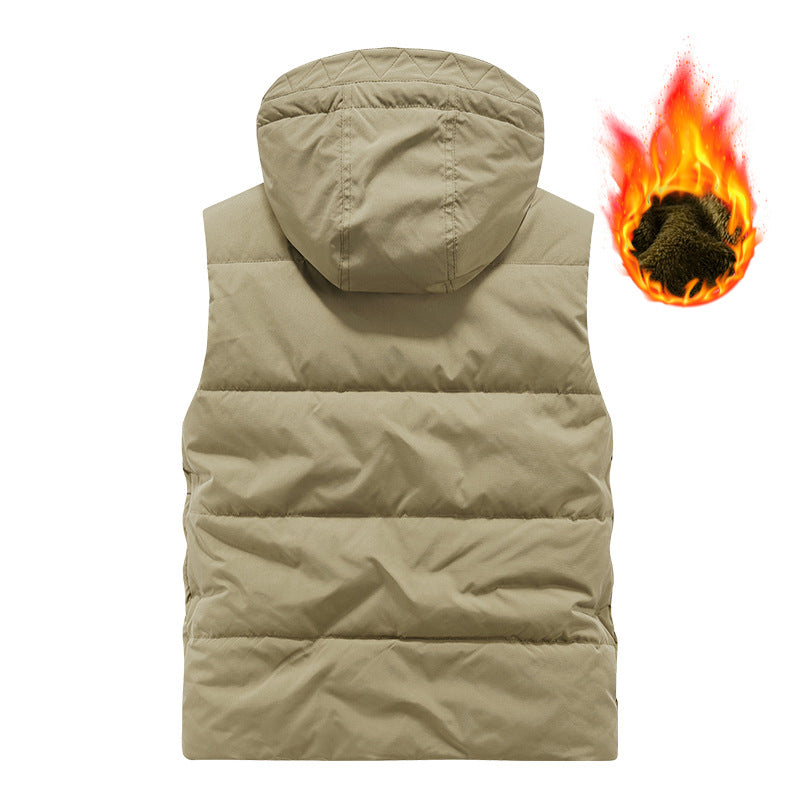 Herren Multifunktionale Outdoorweste mit Kapuze und wärmendem Fleecefutter – Marzano