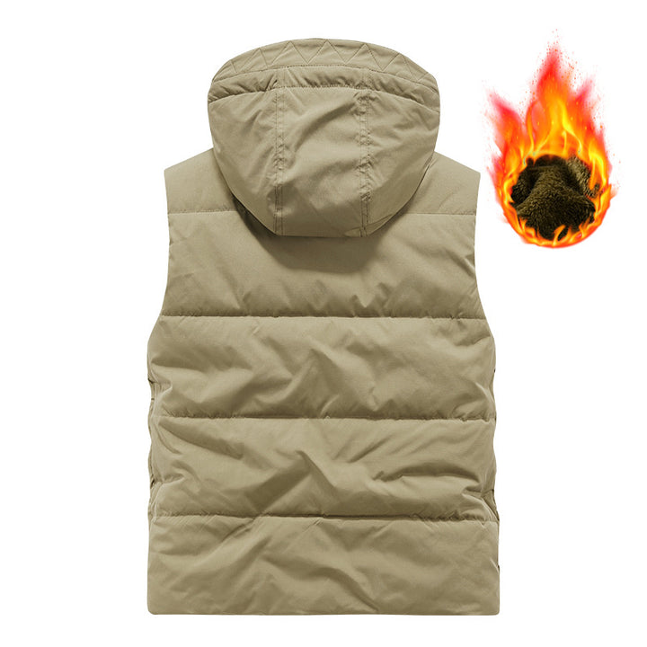 Herren Multifunktionale Outdoorweste mit Kapuze und wärmendem Fleecefutter – Marzano