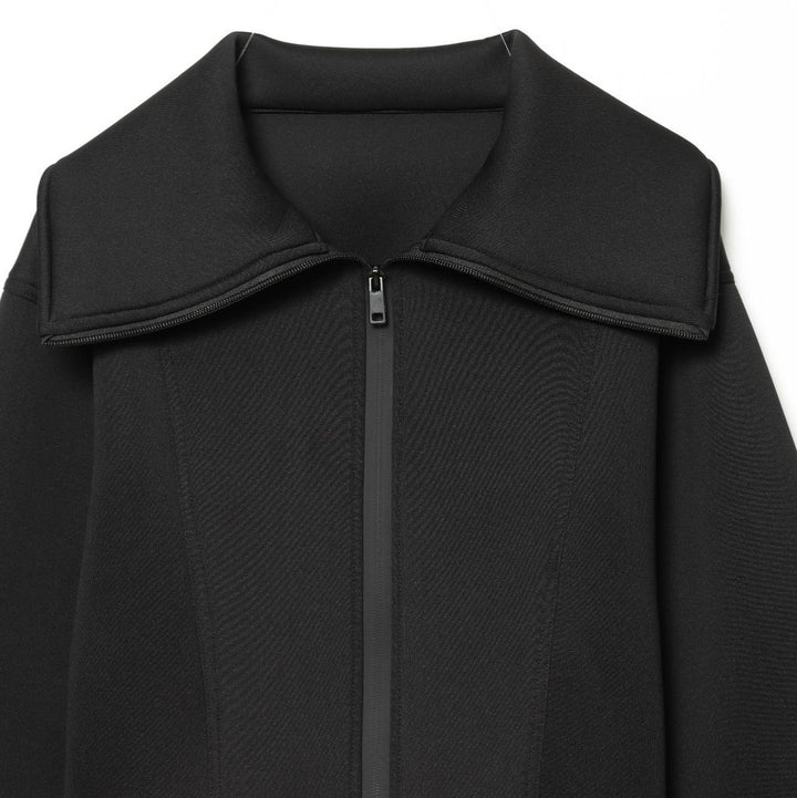 Damen Cropped-Boxy-Jacke mit übergroßem Funnelkragen und verdecktem Reißverschluss Echoarchiv