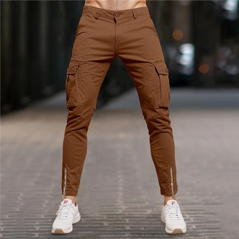 Herren Moderne Cargo-Hose mit Reißverschluss Echoarchiv