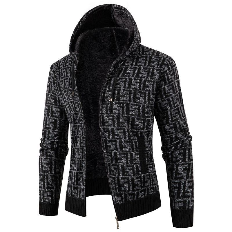Herren Strickjacke mit modernem Zopfmuster und kuscheligem Innenfutter Echoarchiv