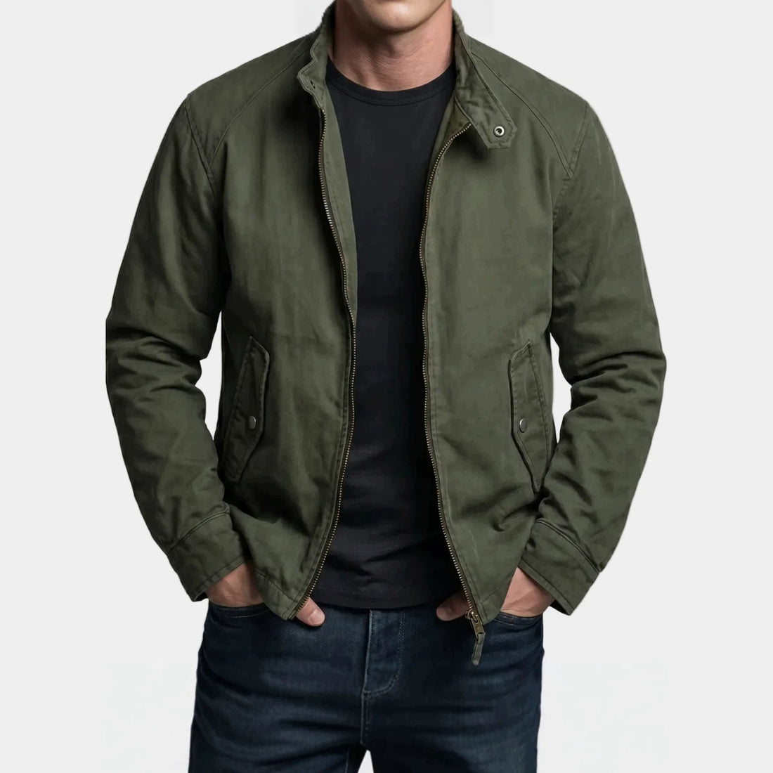 HerrenModische Freizeitjacke mit hohem Kragen – Taviero