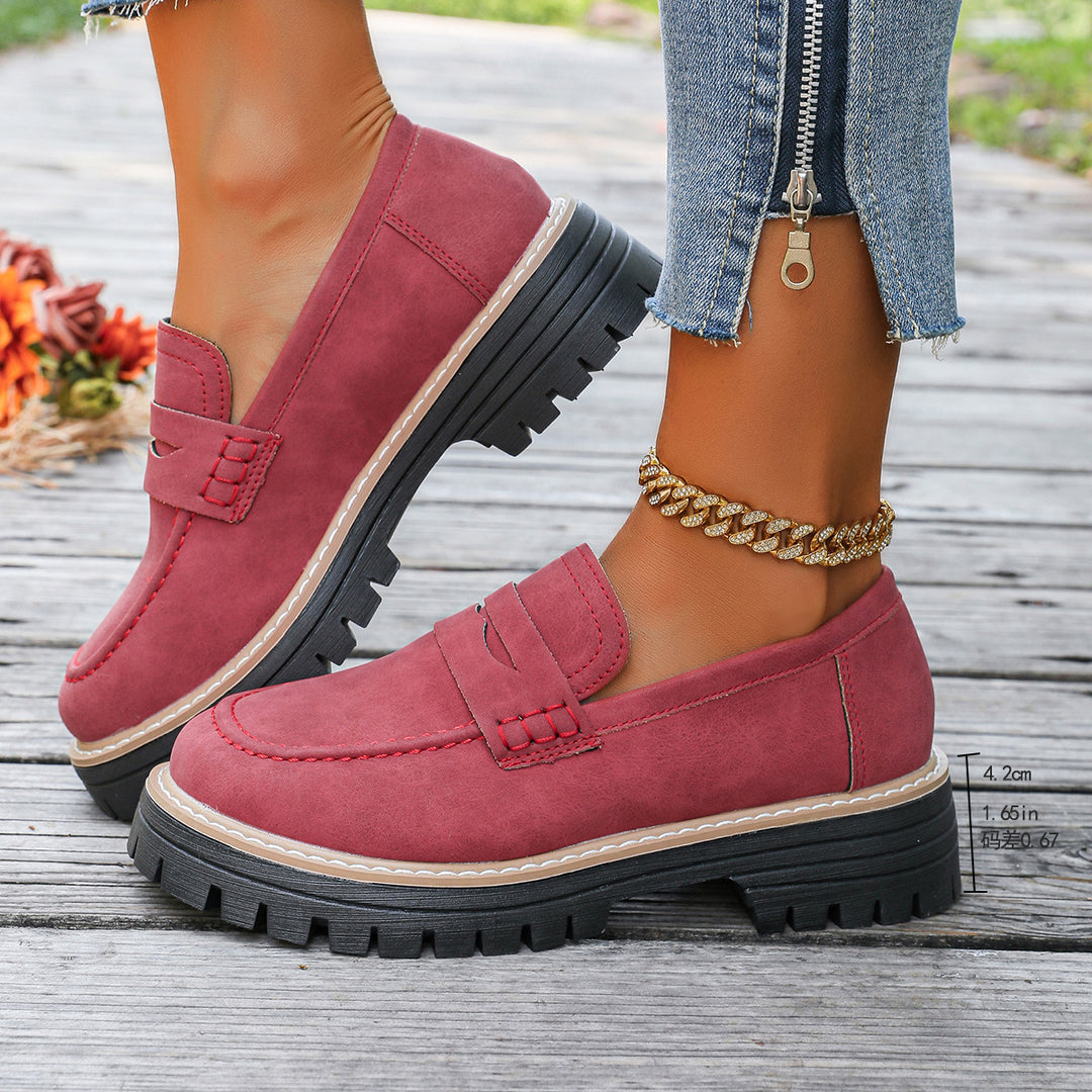 Damen Chunky Loafer mit grober Profilsohle und Faux‑Suede Obermaterial Echo Archiv