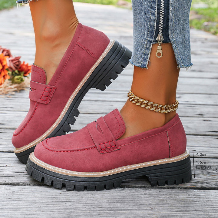 Damen Chunky Loafer mit grober Profilsohle und Faux‑Suede Obermaterial Echo Archiv